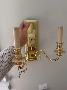 Vintage Solid Brass Baldwin Double wall Sconces Wall Mount Light Fixture
